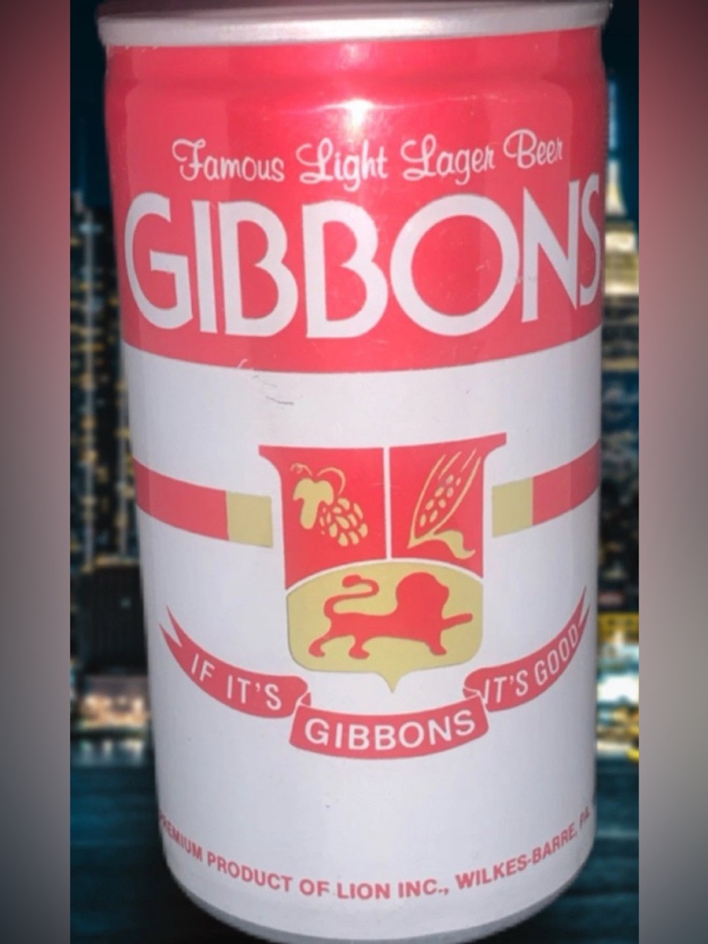 Vintage Beer Can Gibbons Famous Light Lager Beer Wilkes-Barre  Empty